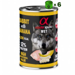 Alpha Spirit Wet konservuotas pa&scaron;aras suaugusiems &scaron;unims, triu&scaron;iena ir bananai; 6x400g