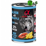 Alpha Spirit Wet konservuotas pa&scaron;aras suaugusiems &scaron;unims, la&scaron;i&scaron;a ir ananasai; 6x400g