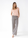 Medvilnės ir bambuko pluo&scaron;to pižama su ilgomis kelnėmis LIANA