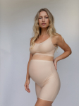 Besiūliai auk&scaron;to juosmens &scaron;ortukai nė&scaron;čiosioms MATERNITY SHORT BEIGE