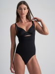 Stiprios kompresijos formuojantis bodis SOFT TOUCH OPEN BUST BLACK