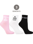Medvilninės kojinės NO DRAMA, 3 vnt. rinkinys