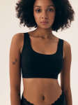Lazeriu kirpta bevielė liemenėlė BIRD BLACK