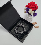 &Scaron;ilkinė plaukų gumytė "Dark Silver" 2 cm