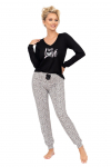Piżama Pantera Long Black Black 42