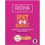 Veido kaukė Iroha Nature Post Workout Purifying Face Sheet Mask MTIN48, su spirulina ir hialurono rūg&scaron;timi, 20 ml