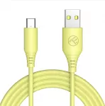 Tellur silikoninis USB-A&ndash;USB-C laidas 3 A, 1 m, geltonas