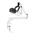 Fifine TAM8W dinaminio USB/XLR mikrofono rinkinys su BM88 svirtimi, baltas