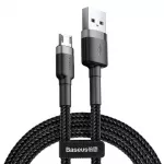USB&ndash;Micro USB kabelis Baseus Cafule CAMKLF-BG1, 2,4 A, 1 m, pilka ir juoda