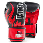 Bokso pir&scaron;tinės Ring Fire (RR-15) 6 oz, juodos/raudonos