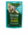 Monge BWild konservai katėms su menke, 85 g
