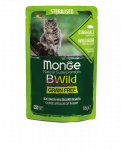 Monge BWild Sterilised konservai katėms su &scaron;erniena, 85 g