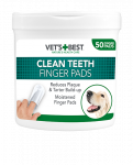 Vet's Best Clean Teeth dantų valymo servetėlės, 50 vnt