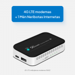 4G LTE ne&scaron;iojamas modemas XM42 + 1 Mėn Neribotas Internetas
