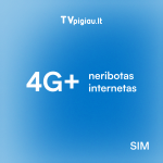 Neriboto Interneto SIM kortelė su 4G+ tinklu - 1 mėnesiui
