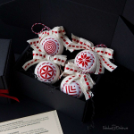 Kalėdinių žaisliukų rinkinys &bdquo;Baltų ženklai: Saulės kelias&ldquo; (4vnt) II