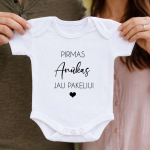 Smėlinukas su žinute &bdquo;Pirmas anūkas jau pakeliui&ldquo;