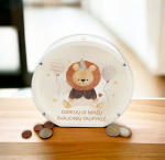 3D Taupyklė Apvali Liūtas &bdquo;Didelių ir mažų svajonių taupyklė&ldquo;