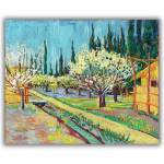 Reprodukcija &bdquo;Sodas apjuostas kiparisų&ldquo;, Vincent van Gogh (1888)