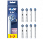 Oral-B | Replaceable toothbrush heads | EB60X-8 Sensitive Clean Pro | Heads | For adults | Number of brush heads included 8 | White