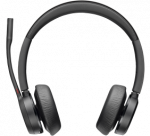 Poly Voyager 4320 MS Teams Belaidės ausinės, Bluetooth, USB-A, +BT700 dongle, +Charging Stand, Juoda