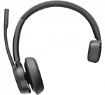 Poly Voyager 4310 Mono MS Belaidės ausinės, Bluetooth, BT700 USB-C Adapter, Juoda
