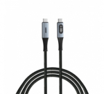 Verbatim 31848 Sync & Charge Kabelis USB-C į USB-C 100W 480Mbps 120cm, Power Display, Pilka/Juoda
