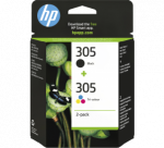 HP 305 2-Pack Tri-color/Black (6ZD17AE) Ra&scaron;alinių kasečių komplektas, CMY/BK