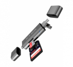 Icy box IB-CR200-C  SD/MicroSD (TF) USB 2.0 card reader with Type-C and -A to micro USB (OTG) interface, anthracite Raidsonic External card reader with multi-USB connector  external, External,   Micro SDHC, Micro SDXC, microSD 3.0 UHS-I SD, SDHC, SDX ...