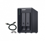 QNAP 2 Bay USB Type-C Direct Attached Storage with Hardware RAID | TR-002 | Micro | 6 GB | Black