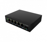 Lanberg Switch PoE 1xBT 3xAT SFP/ETH Din Unmanagment Fast Ethernet | ILFE-4P-1GE-1S-90