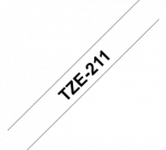 Brother TZe-211 (TZE211) Laminuotos ženklinimo juostos kasetė P-touch, Black on White 6mm, 8m