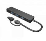 Natec | USB 3.0 HUB, Mayfly, 4-Port | Moth NHU-1342 | Black | 0.15 m
