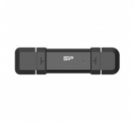 Silicon Power Portable External SSD | DS72 | 250 GB | USB Type-A and USB Type-C 3.2 Gen 2 | Black