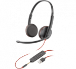 POLY Blackwire 3225 Stereo Laidinės ausinės, USB-A, Juoda
