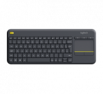 Logitech K400 Plus Touch Belaidė klaviatūra, RF Wireless, US, Juoda