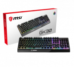 MSI Vigor GK30 Gaming Keyboard, US Layout, Wired, Black MSI Vigor GK30 Gaming keyboard Mechanical-like plunger switches for a crisp typing experience, Stunning RGB lighting effects in 6 areas, Increased stability with Gaming Base, Water repellent key ...