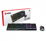MSI Vigor GK30 COMBO US MSI Vigor GK30 COMBO Keyboard and Mouse Set Mechanical-like plunger switches for a crisp typing experience, Stunning RGB lighting effects in 6 areas, Water repellent keyboard design, Fine-tune detailed settings with Dragon Center,