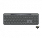 Logitech Signature Slim Solar+ K980 for Business Belaidė klaviatūra, RF+Bluetooth, US Int, Graphite