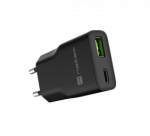 Natec Ribera USB Charger Gan Slim USB 1X USB-A + 1X USB-C 20W | NUC-2377