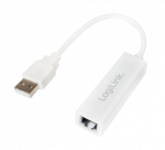 Logilink | Fast Ethernet USB 2.0 to RJ45 Adapter: | 0.115 m | White | USB-A to RJ45