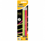 Bic Pie&scaron;tukai su trintuku Evolution Fluo HB, 4 vnt. rinkinys, įvairių korpuso spalvų 449046