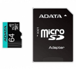 ADATA | Premier Pro UHS-I U3 V30S | 64 GB | MicroSDXC | Flash memory class 10 | Adapter