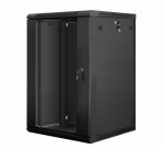 Lanberg | Rack cabinet 19" wall-mount 18U/600x600 (flat pack) with glass door | WF01-6618-10B | Black
