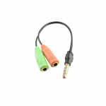 AUX &scaron;akotuvas - 3,5mm male į 2 female laidas