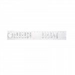 Skaidri, plastikinė liniuotė su raidžių trafaretais - 20cm
