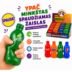 Mink&scaron;tas spaudžiamas sprite gėrimo buteliuko žaislas