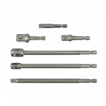 Adapteriai suktukui 1/4'' 3/8'' 1/2'' ilgi/trumpi 6vnt