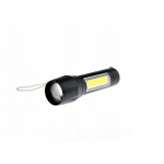 XPE diodas + COB LED žibintuvėlis, ZOOM, USB