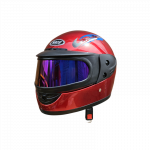 Motociklininko &scaron;almas SAFE su dvigubu tamsintu stiklu - raudonas